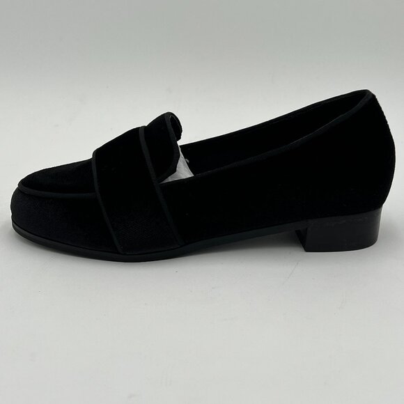 FOWT Black Round Toe Low Heel Loafers Comfortable Black Suede Casual Shoes - Picture 1 of 6